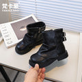 Vancahao girlfashion boots fall and winternew arrivalk-stylekids british styleboots two cotton trouser leather