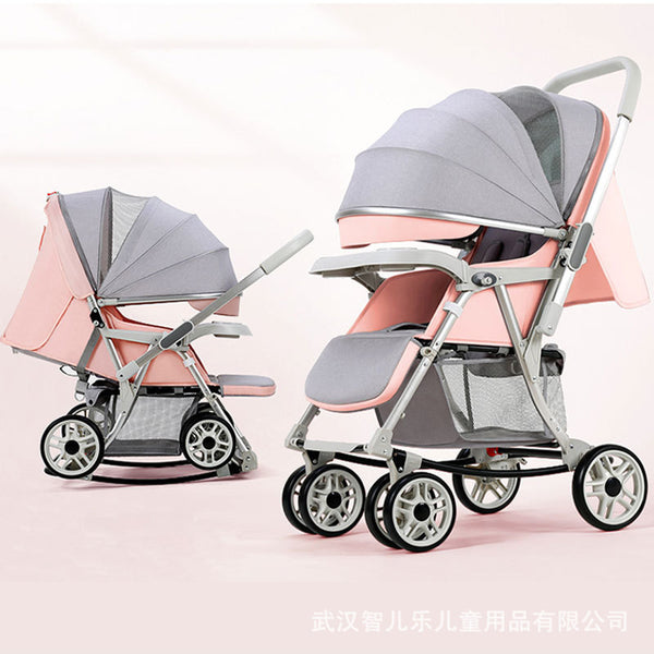 Wisesonle stroller can sit and lie down multi-function one-button folding two-way light stroller variable rocking chair