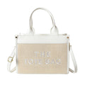 Straw woven tote bag summernew arrival bag for women cross-border small square bag letter patchwork tote bag export women's bag