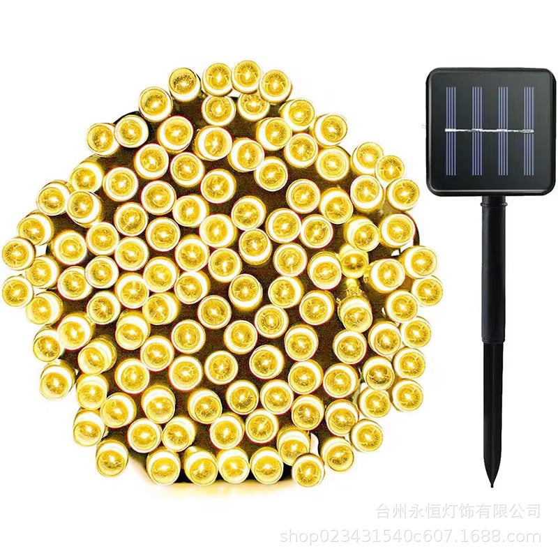 LED solar light string outdoor waterproof courtyard Christmas atmosphere Gypsy lights project lighting flashing lights