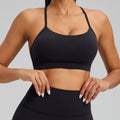 Lulu-style shockproof sports bra, lycra high-elasticity breathable yoga tank top, cross-border new arrival, beautiful back design, fitness bra