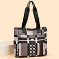 2026 new women's bag large capacity shoulder bag fashionable tote bag color block oxford cloth tote bag mom bag