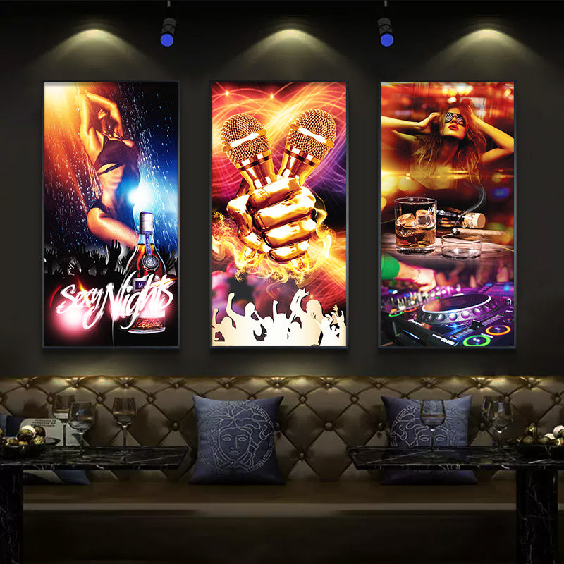 Bar decoration painting ktv dance hall clear bar box background wall ambient light painting hotel sexy beautiful woman hanging painting