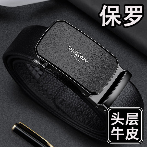 Emperor Paul Belt Men's Leather Business Simple Fashion Belt Versatile Genuine Alloy Belt Men's Premium Sense
