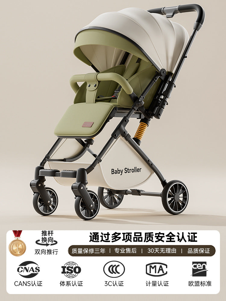 High-view two-way stroller, 0-3 years, convertible pushchair, lightweight & foldable, baby walking assistant