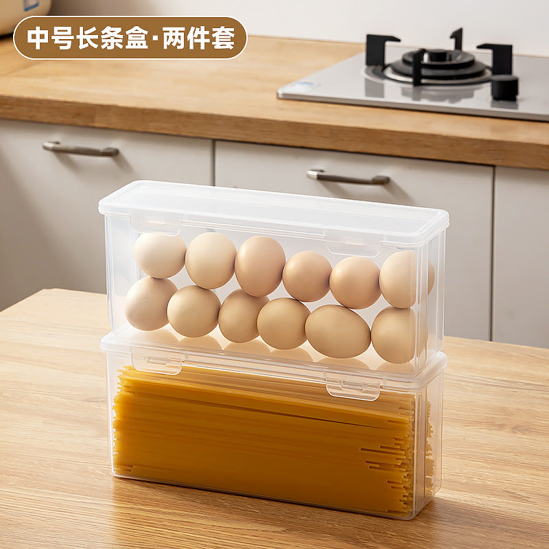 Kitchen Grains Storage Box with Lid Noodles Egg Storage Box Food Grade Transparent Refrigerator Fresh Storage Box