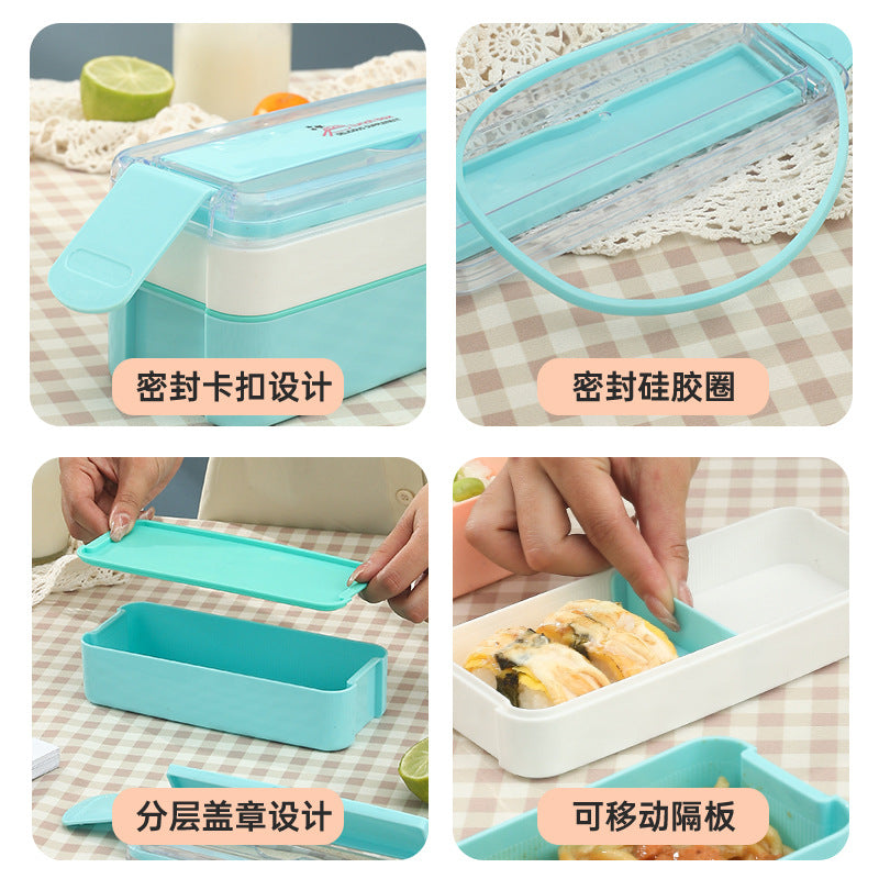 double-layer lunch box, microwaveable, special lunch box for office workers, lunch box, fat-reducing light meal box