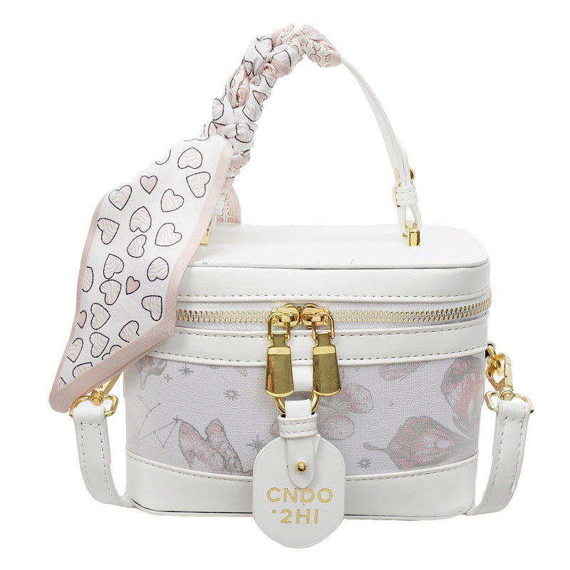 Bag Women's 2025 New Popular Handbag Cosmetic Box Bag High Texture Fashion Shoulder Bag Commuter Messenger Bag