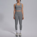 Naked-feel, form-fitting, quick-dry yoga set with a sexy racerback sports bra, high-waisted leggings, and butt-lifting design, perfect for outdoor running and fitness