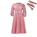 D254 dress  summer large size lace crochet sexy cut out pleated european and american dress cross-border dress