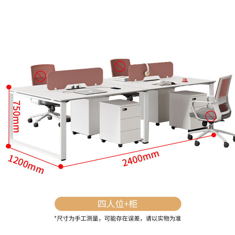Saint li office desk and chair set - minimalist modern computer desk with partition, staff booth, office furniture