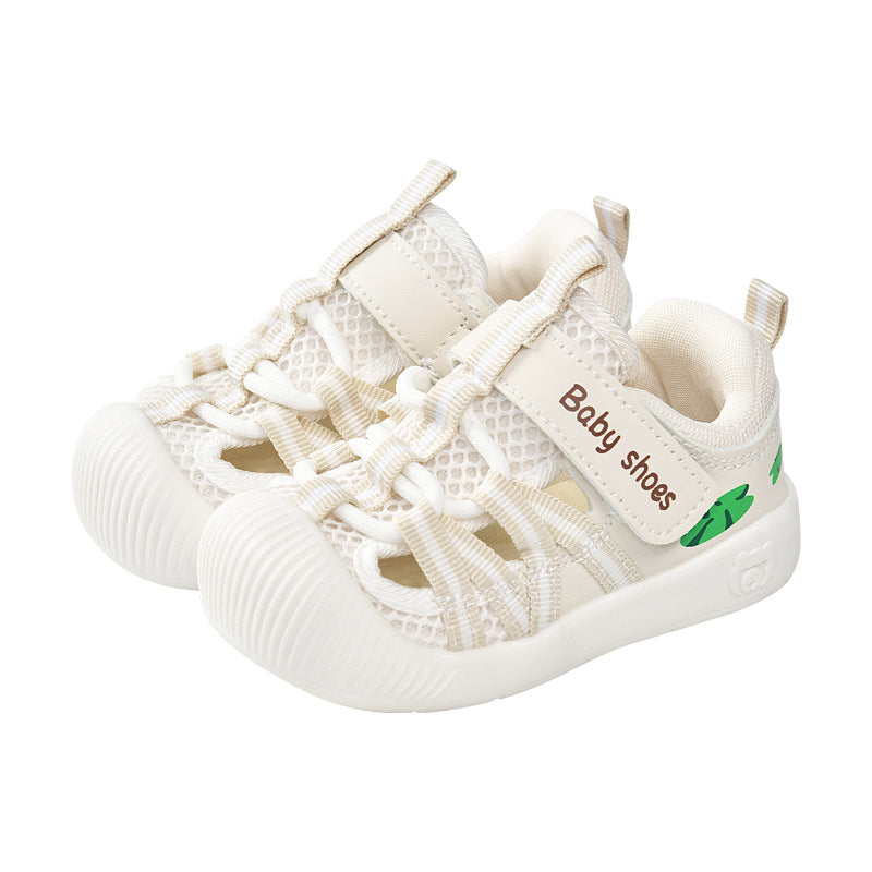 Baby sandals for boys, summer first walker shoes, 0-1-2 years old infant anti-slip soft sole mesh shoes for babies and toddlers, baby girl shoes
