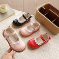 Girls' mary jane leather shoes - new spring/autumn collection, soft sole princess shoes for babies, lace trimmed, vintage-style, versatile single shoes for toddlers