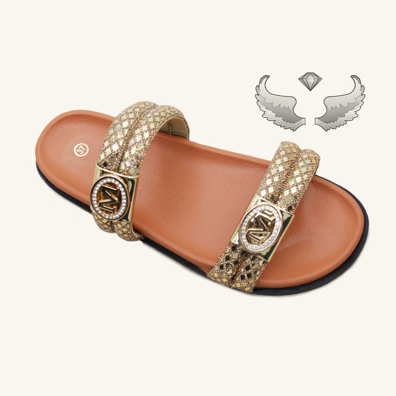 Chaozhou factory women's shoes wear summer fashion rhinestone slippers new craft shoes Ladies slippers