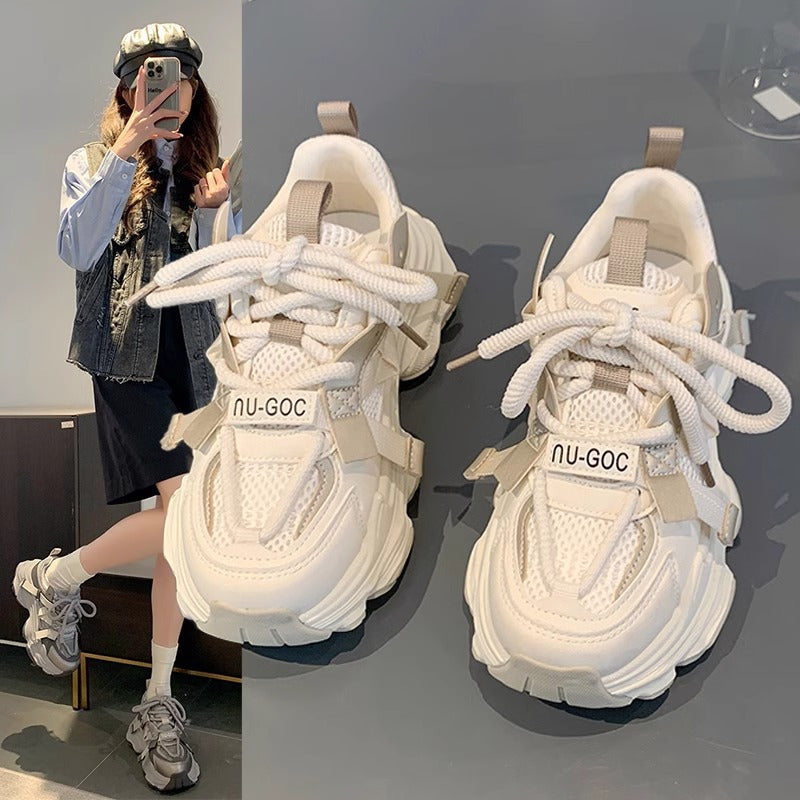 Mesh dad shoes women's thick soleplatform shoes 2025 spring new arrivaleasiest for matchbest sellingpetitesheight increasingcasual women's shoes