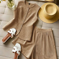 fashion  summer new striped sleeveless top + shorts set - commute & casual two-piece outfit