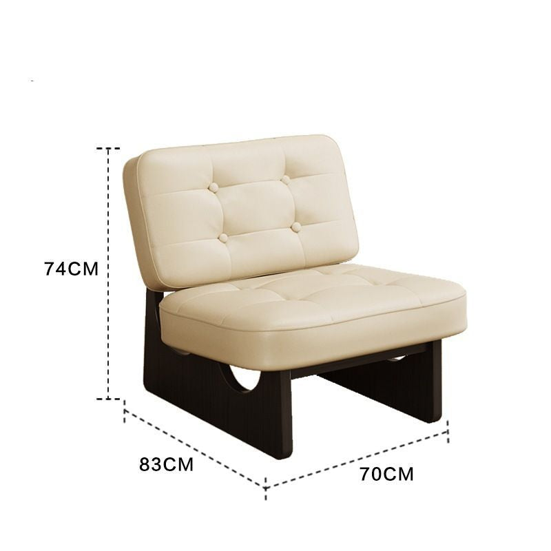 Modern minimalist balcony sofa chair, designer solid wood living room single chair, cat-scratch resistant leather electric high-back light luxury