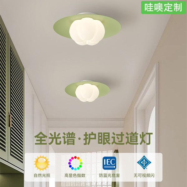 [Wow] Full Spectrum Aisle Corridor Ceiling Light Simple Modern Nordic Creative Pumpkin Cream Wind Entrance Light