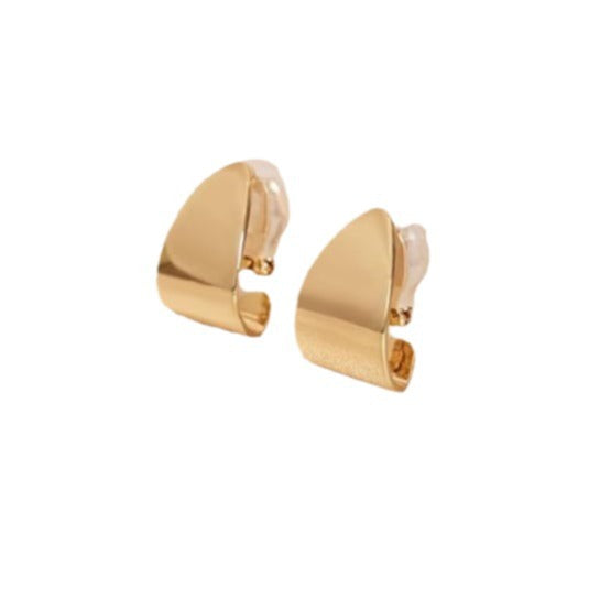 2024 new fashionable minimalist 14k gold women's earrings - versatile, high-end, light luxury, and exquisite