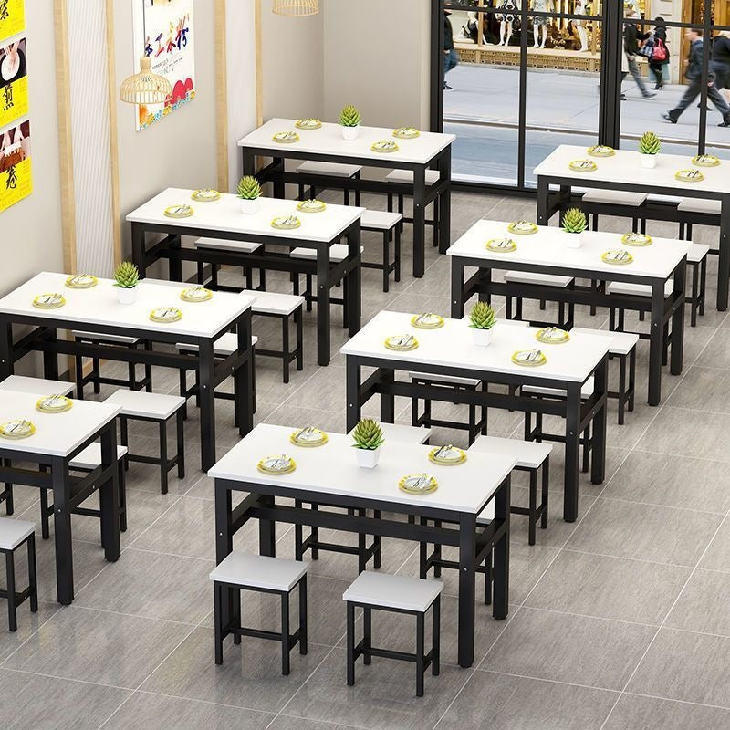 Dining table and chairs, commercial restaurant table and chair set, breakfast home use, minimalist rectangular snack bar table, cafeteria table