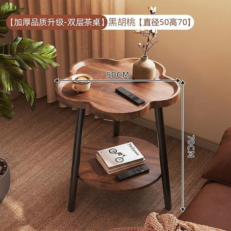 Scandinavianaccessible luxury small apartment side table casual modern for home round double layer side table coffee table small table sofa coffee table
