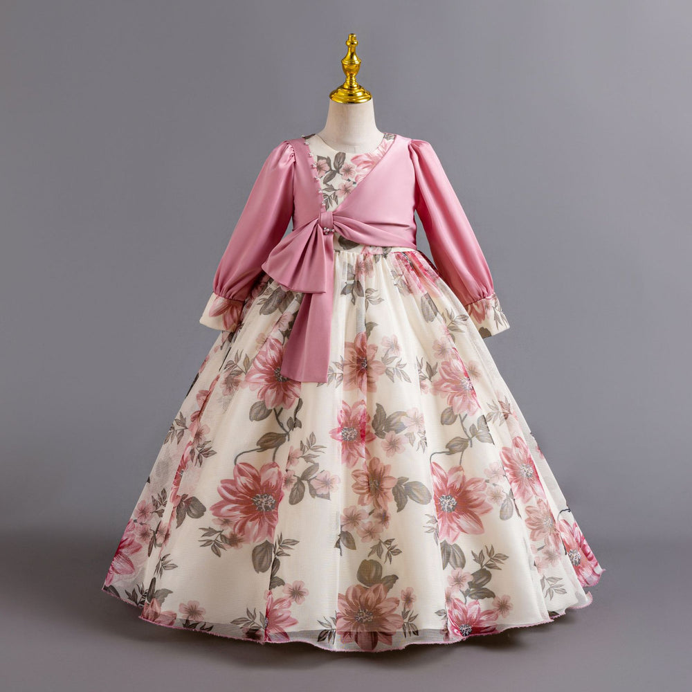 Export chiffon new arrivalkids dress pattern long sleeves princess dress little girl dresschildren dress