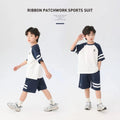 Boys' summer tracksuit set  new style short sleeve shorts cool & stylish little boy breathable fashionable two-piece trendy outfit