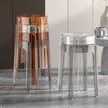 Accessible luxuryclassy acrylic stool stackable transparent high stool chair for home dining table spare plastic crystal round stool