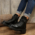 Thick sole round toe boots women's belt buckle thin velvet short boots fall and winternew arrival side zipperexportplus size leather boots