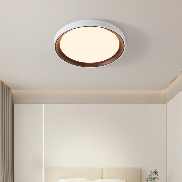 Zhongshan home improvement lighting bedroom light retro walnut grain full spectrum eye protection study ceiling light modern minimalist light