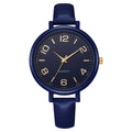 Vintage casual women's thin leather strap watch - elegant, classic, digital-inspired, niche style, student quartz wristwatch