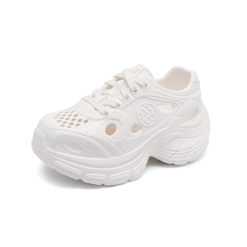 Quality thick-soled heightening dad shoes versatile spring and summer outer wear eva lightweight breathable hole shoes casual sports women
