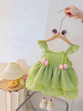 Baby girl summer sweet dress infant princess outfit shiny summer sundress chic cute tank dress