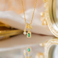 popular copper inlaid zirconium tassel square necklace for women summerfashionaccessible luxuryniche style titanium steel clavicle chain jewelry