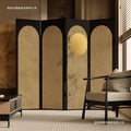 New chinoiserie screen foldablemovable living room entrance tea room bedroom bedside folding screen bamboo moon