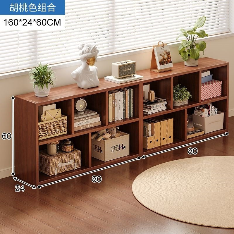 Bookshelf storage rack simple floor-standing wall-mounted storage cabinet rental house multi-layer living room for home bedroom small bookcase