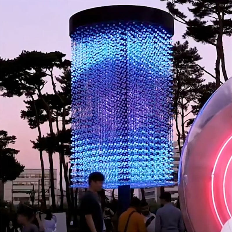 Large commercial street shopping mall outdoor LED tower with color-changing lighting interactive beauty Chen designer creative art lighting