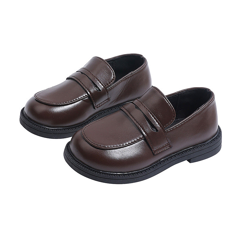 Kids' british style leather shoes -  spring/autumn new collection - girls' loafers - fashionable, versatile, retro slip-on flats