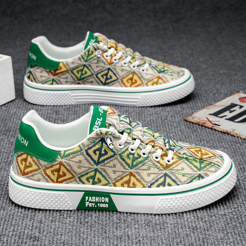 Old beijing cloth shoes for men 2025 winter new canvas shoes thin trendy shoes youth trendy easiest for match casual sneakers