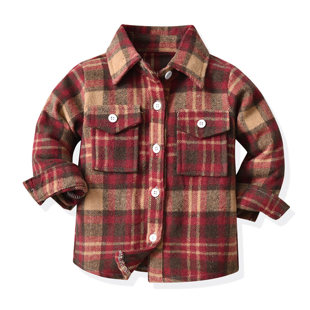 Export children's clothing boys multi-color patchwork plaid shirt long sleeves preppy style autumnew arrivalspring & fallkidstops