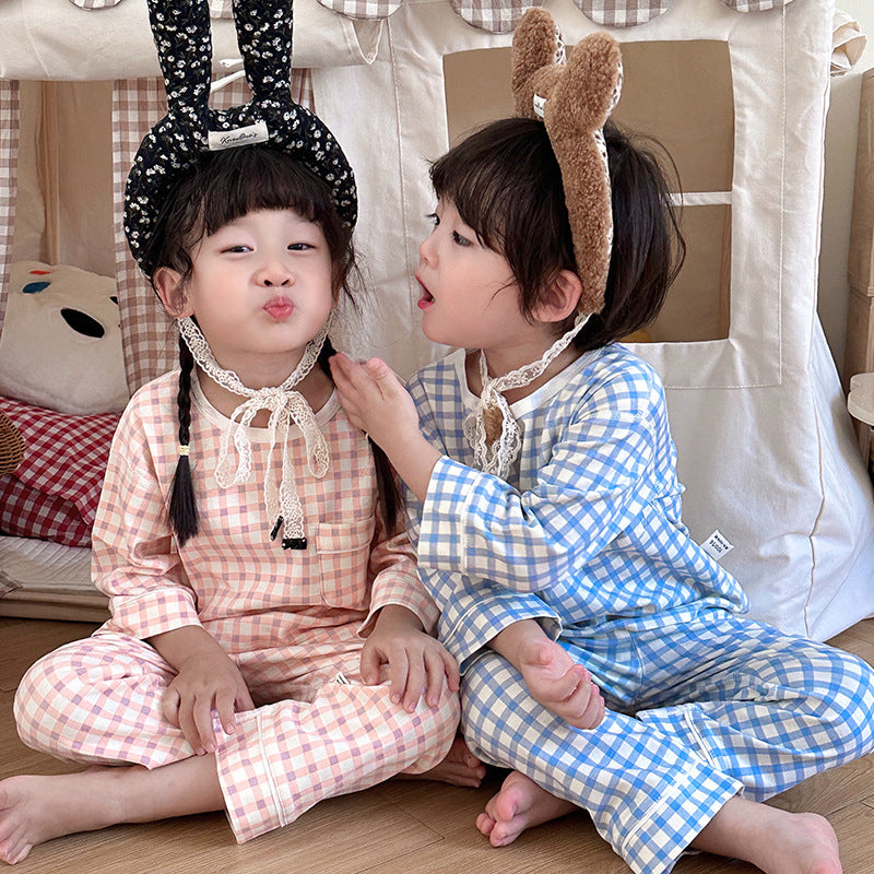 new children's pajamas: boys' spring/autumn long-sleeve cotton pajamas, baby & girls' big kids' loungewear, home wear