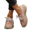export plus size casual flats for women,  spring/autumn new collection, round toe chunky sole low-cut lace-up flat casual shoes