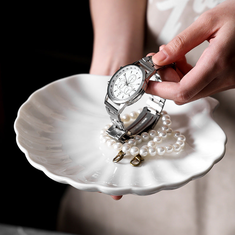 Insaccessible luxury jewelry storage ceramic display tray desktop entrance key ring storage tray photo prop tray