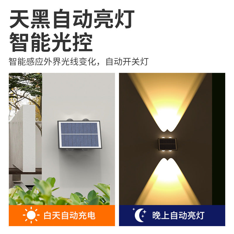 Solar outdoor lights - patio wall washers, balcony ambient lighting, garden smart lighting, minimalist stair and step lights