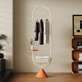 Bedroom clothes hanger with storage basket, small apartment living room multi-functional coat rack, bag rack, entrance floor-standing clothes hanger