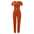 D277 cross-border sourcing:   summer new arrival - solid color ribbed casual fashion set, european and american style two-piece outfit