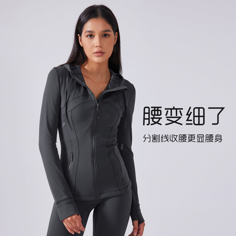Women's yoga jacket - new hooded drawstring jacket, slim fit, versatile, slimming, running, sports & fitness apparel daw204