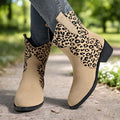 Leopard print martin boots women's  new arrival cross-border plus size women's boots short boots thick heel pointed toe  dropshipping