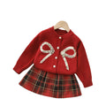 Girls' sequin bow sweater and tutu skirt two-piece set - new christmas & new year collection (fall/winter)
