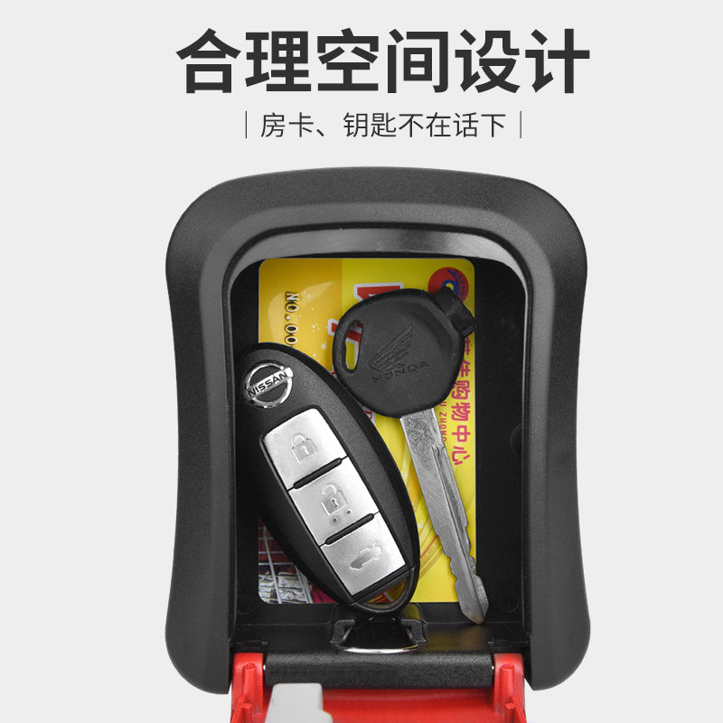 Decoration key password box construction site cat eye wall-mounted key box homestay door storage password lock metal anti-theft